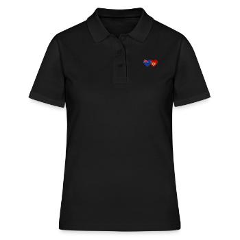 Neuseeland Montenegro Flagge - Frauen Polo Shirt - Schwarz - Vorne - Ailine (174cm)