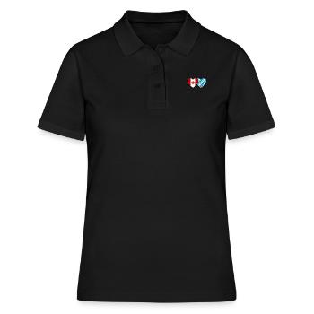 Drapeau du Canada Bavaria Cœur - Polo Femme - noir - Devant - Ailine (174cm)