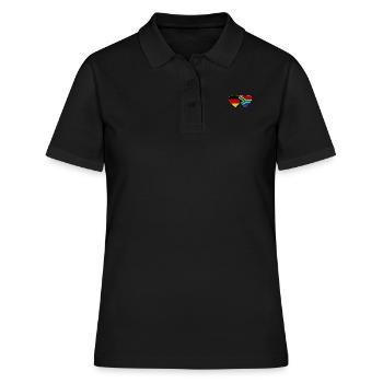 Allemagne Afrique du Sud Drapeau Mains Coeur Forme - Polo Femme - noir - Devant - Ailine (174cm)