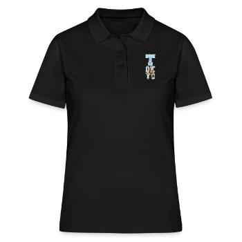TOKYO TOWER FONT AQUARELL - Frauen Polo Shirt - Schwarz - Vorne - Ailine (174cm)