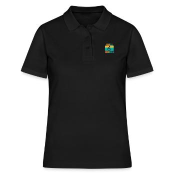 Rollstuhl - Frauen Polo Shirt - Schwarz - Vorne - Ailine (174cm)