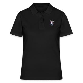 Rollstuhl - Frauen Polo Shirt - Schwarz - Vorne - Ailine (174cm)