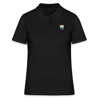 Zahn Zähne Zahnarzt Zahnmedizinische Angestellte - Frauen Polo Shirt - Schwarz - Vorne - Ailine (174cm)