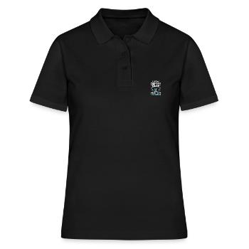 J’aime mon café noir et mon thé dans le port - Polo Femme - noir - Devant - Ailine (174cm)