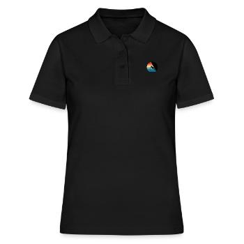 Klettern Kletterer Climber Sportklettern Retro - Frauen Polo Shirt - Schwarz - Vorne - Ailine (174cm)