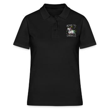 Einhorn - Frauen Polo Shirt - Schwarz - Vorne - Ailine (174cm)