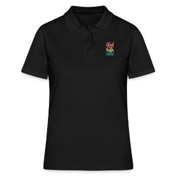 Jesus A Child Of God A Woman Of Faith A Warrior - Frauen Polo Shirt - Schwarz - Vorne - Ailine (174cm)