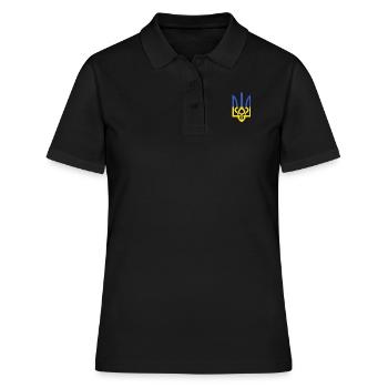 Paix en Ukraine - Polo Femme - noir - Devant - Ailine (174cm)