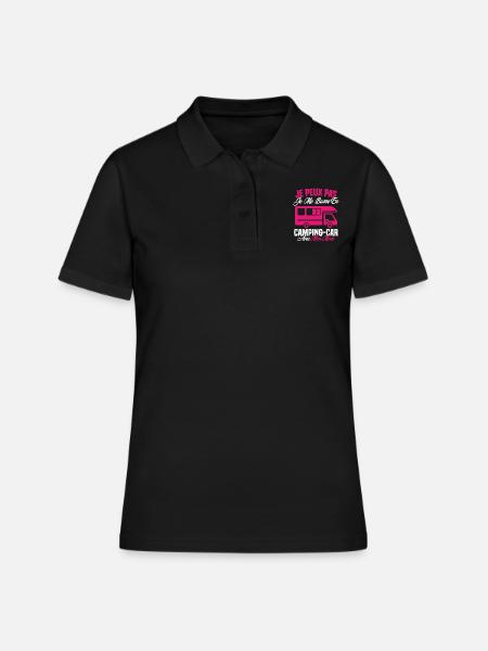 J'peux pas j'me barre en camping car avec mon mari - Polo Femme - noir