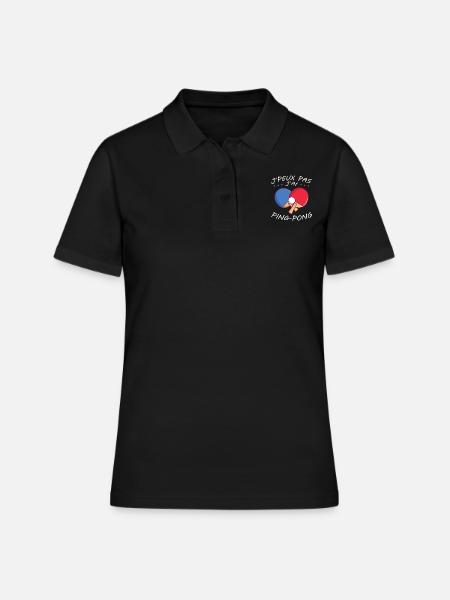 J'peux pas J'ai Ping pong Humour Cadeau - Polo Femme - noir
