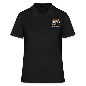 Bald, Cousine, bitte warten - Frauen Polo Shirt - Schwarz - Vorne - Ailine (174cm)