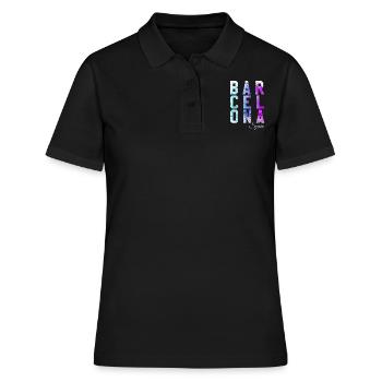 Vintage Abstrait Barcelone - Polo Femme - noir - Devant - Ailine (174cm)