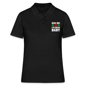 kiss me im irish baby - Polo Femme - noir - Devant - Ailine (174cm)