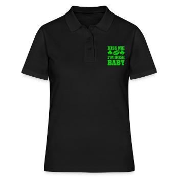 kiss me im irish baby - Polo Femme - noir - Devant - Ailine (174cm)