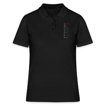 SAGITTAIRE Sympathique Active Géniale Indépendante - Polo Femme - noir - Devant - Ailine (174cm)