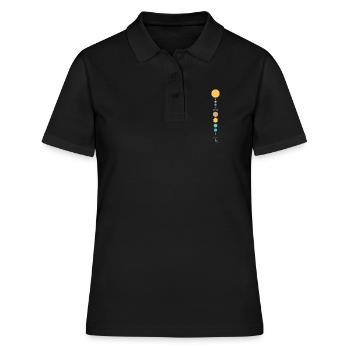 Sonnensystem - Frauen Polo Shirt - Schwarz - Vorne - Ailine (174cm)