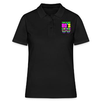 80er Jahre Bad Taste - Frauen Polo Shirt - Schwarz - Vorne - Ailine (174cm)