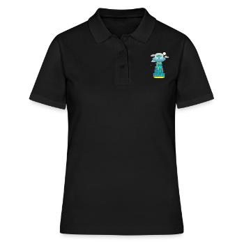 UFO - Frauen Polo Shirt - Schwarz - Vorne - Ailine (174cm)