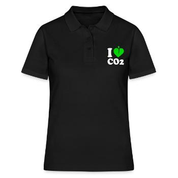 I love co2 - Frauen Polo Shirt - Schwarz - Vorne - Ailine (174cm)