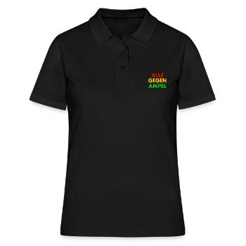 Alle gegen ampel - Frauen Polo Shirt - Schwarz - Vorne - Ailine (174cm)