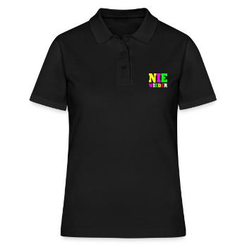 Nie wieder - Frauen Polo Shirt - Schwarz - Vorne - Ailine (174cm)