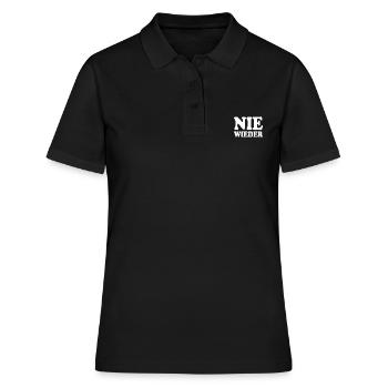 Nie wieder - Frauen Polo Shirt - Schwarz - Vorne - Ailine (174cm)