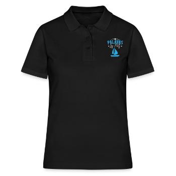 palavas les flots bateau herault cadeau - Polo Femme - noir - Devant - Ailine (174cm)