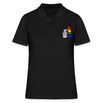 halte deine umwelt sauber - gegen rechts - Frauen Polo Shirt - Schwarz - Vorne - Ailine (174cm)