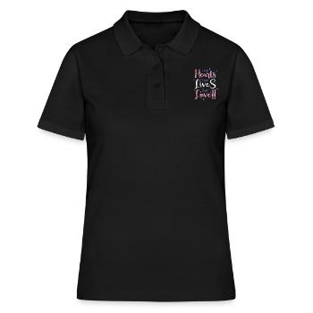 Zwei Herzen, zwei Leben, eine Liebe - Frauen Polo Shirt - Schwarz - Vorne - Ailine (174cm)