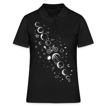 vélo, vélo, vélo (dans l’univers) - Polo Femme - noir - Devant - Ailine (174cm)