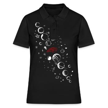 TESLA ROADSTER IM ALL - Frauen Polo Shirt - Schwarz - Vorne - Ailine (174cm)