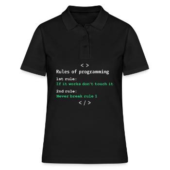 Règles de programmation - Polo Femme - noir - Devant - Ailine (174cm)