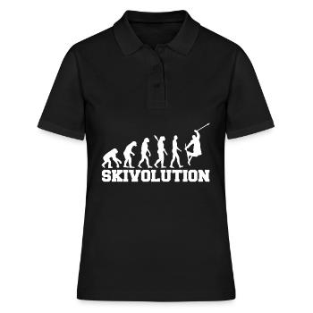 Evolution Ski Skigebiet skipiste skiurlaub schi - Frauen Polo Shirt - Schwarz - Vorne - Ailine (174cm)