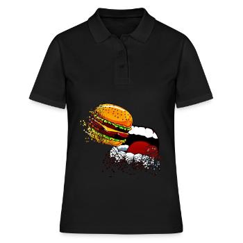 Burger - Frauen Polo Shirt - Schwarz - Vorne - Ailine (174cm)