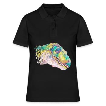 T-Rex - Frauen Polo Shirt - Schwarz - Vorne - Ailine (174cm)