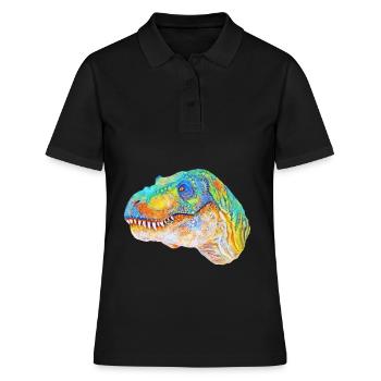 T-Rex - Frauen Polo Shirt - Schwarz - Vorne - Ailine (174cm)