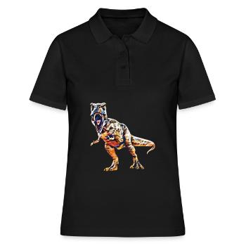 T-Rex - Frauen Polo Shirt - Schwarz - Vorne - Ailine (174cm)
