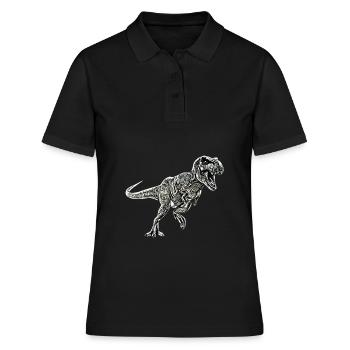 T-Rex - Frauen Polo Shirt - Schwarz - Vorne - Ailine (174cm)