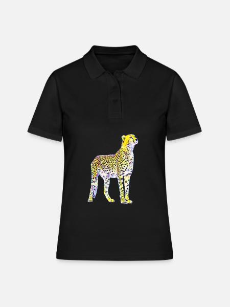 Gepard - Frauen Polo Shirt - Schwarz