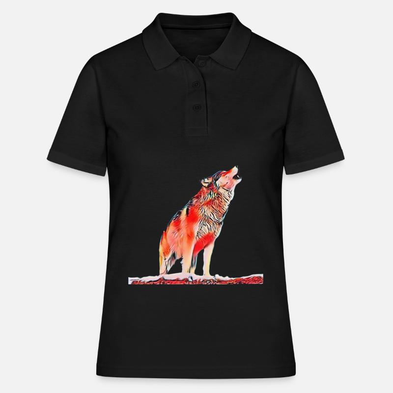 wolf - Women's Polo Shirt - black