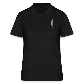 Plume bleue noire - Polo Femme - noir - Devant - Ailine (174cm)