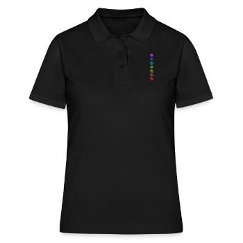 Chakra 1-7 Chakras Chakras Ohm Ohm Couleurs colorées - Polo Femme - noir - Devant - Ailine (174cm)