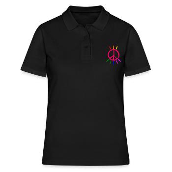 lgbt Peacezeichen - Frauen Polo Shirt - Schwarz - Vorne - Ailine (174cm)