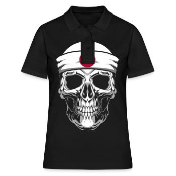 Nationalité Drapeau national Drapeau Tête de mort - Polo Femme - noir - Devant - Ailine (174cm)