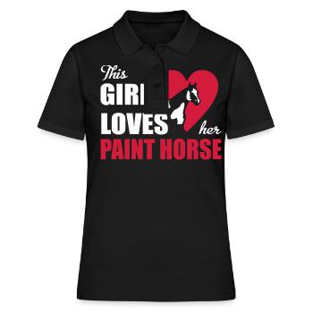 Paint Horse - Frauen Polo Shirt - Schwarz - Vorne - Ailine (174cm)