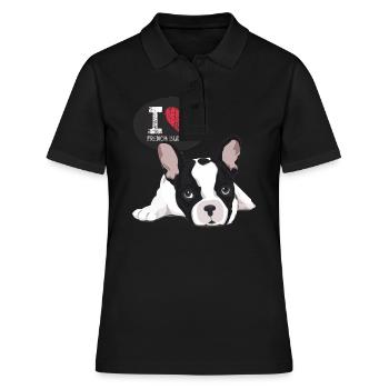 Bouledogue français - Polo Femme - noir - Devant - Ailine (174cm)