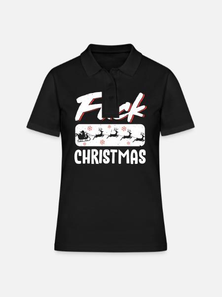 Anti Weihnachten - Frauen Polo Shirt - Schwarz