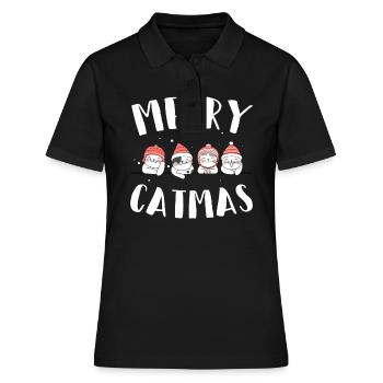 Weihnachten - Frauen Polo Shirt - Schwarz - Vorne - Ailine (174cm)