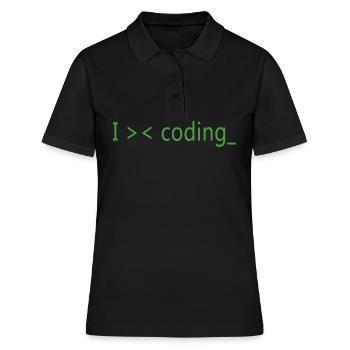 Ich liebe es, Programmierer zu programmieren - Frauen Polo Shirt - Schwarz - Vorne - Ailine (174cm)