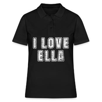 Love Ella Retro Herz Name Liebe Text Spruch - Frauen Polo Shirt - Schwarz - Vorne - Ailine (174cm)